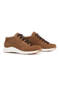 ButBal Damskie buty trekkingowe skóra 674BB brązowe. Kolor: brązowy. Materiał: skóra #4