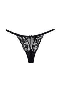 Intica - Stringi koronkowe trójkątne na każdą okazję Eladia. Kolor: czarny. Materiał: koronka. Wzór: koronka