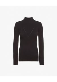 Ermanno Firenze - ERMANNO FIRENZE - Czarny prążkowany sweter z logo. Kolor: czarny. Materiał: prążkowany. Długość rękawa: długi rękaw. Długość: długie #2