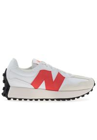 Buty unisex New Balance U327SKA - białe. Okazja: na co dzień. Zapięcie: sznurówki. Kolor: biały. Materiał: materiał, syntetyk, guma, skóra. Szerokość cholewki: normalna #1