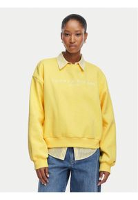 TOMMY HILFIGER - Tommy Hilfiger Bluza Ext Corp WW0WW47831 Żółty jasny Cropp Fit. Kolor: żółty. Materiał: syntetyk #1