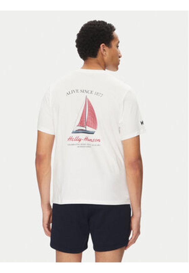 Helly Hansen T-Shirt Shoreline 54601 Biały Regular Fit. Kolor: biały. Materiał: bawełna