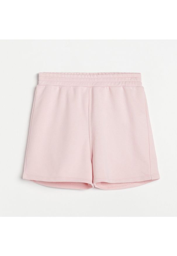 Reserved - Piżamowe szorty z dresowej dzianiny - Różowy. Kolor: różowy. Materiał: dzianina, dresówka
