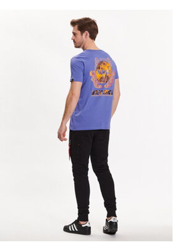 Alpha Industries T-Shirt NASA Davinci T 136508 Fioletowy Regular Fit. Kolor: fioletowy. Materiał: bawełna