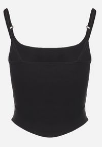 Born2be - Czarny Top na Regulowanych Ramiączkach Deviosa. Okazja: na co dzień. Kolor: czarny. Materiał: materiał. Długość rękawa: na ramiączkach. Styl: klasyczny, elegancki, casual #6