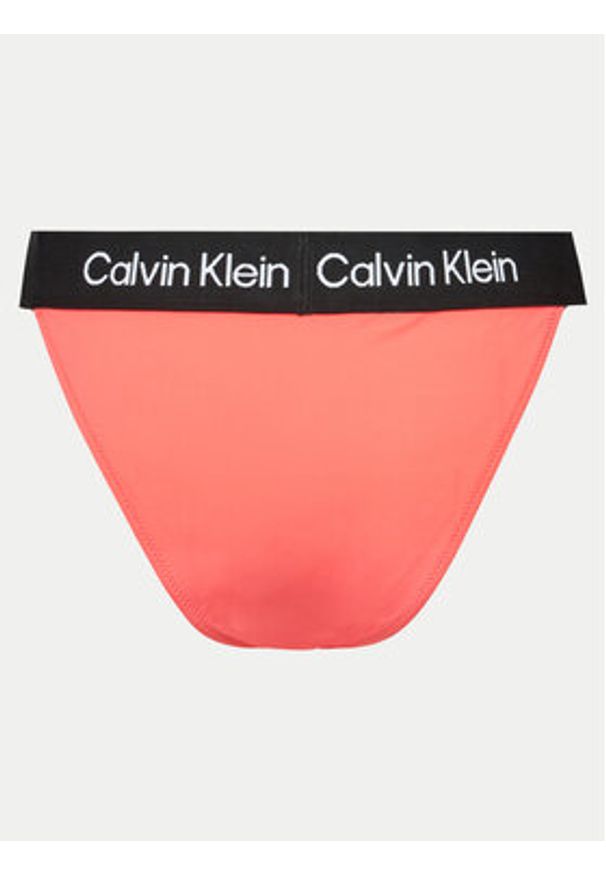 Calvin Klein Swimwear Dół od bikini KW0KW02351 Koralowy. Kolor: pomarańczowy. Materiał: syntetyk