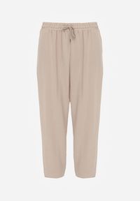 Renee - Beżowe Spodnieo Luźnym Fasonie ze Sznurkiem i Gumką w Talii Enivea. Okazja: na co dzień. Kolor: beżowy. Styl: casual #8