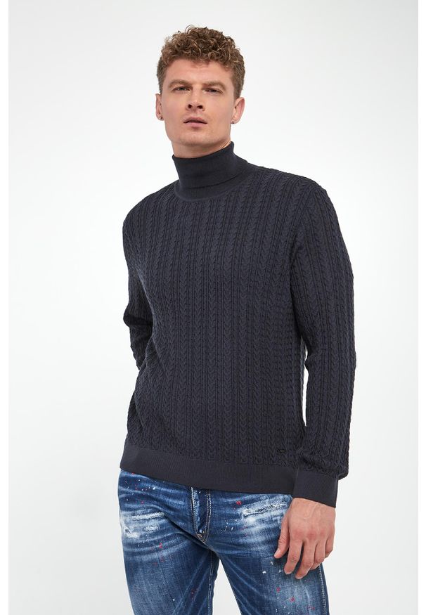 Golf męski bawełniany Danilor JOOP!. Typ kołnierza: golf. Materiał: bawełna