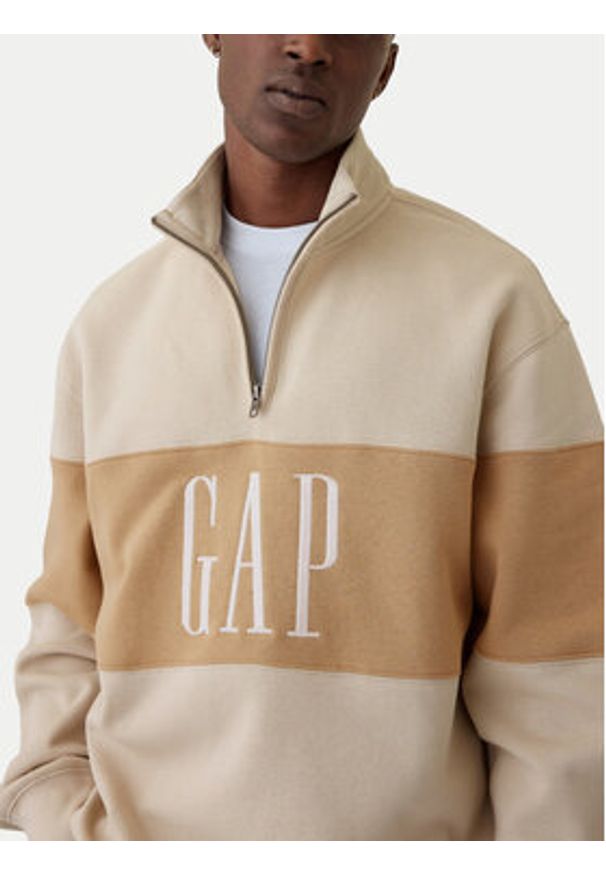 GAP - Gap Bluza 526848-02 Beżowy Oversize. Kolor: beżowy. Materiał: bawełna