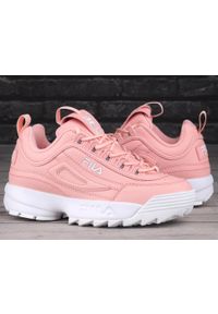 Buty do chodzenia damskie Fila Disruptor. Zapięcie: sznurówki. Kolor: pomarańczowy, różowy, wielokolorowy. Materiał: syntetyk, materiał. Szerokość cholewki: normalna. Sport: turystyka piesza