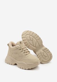 Renee - Brązowe Streetwearowe Sneakersy Vices Chunky w Stylu Traperów na Platformie Leate. Kolor: brązowy. Materiał: jeans, dresówka. Szerokość cholewki: normalna. Obcas: na platformie. Styl: klasyczny, sportowy #5