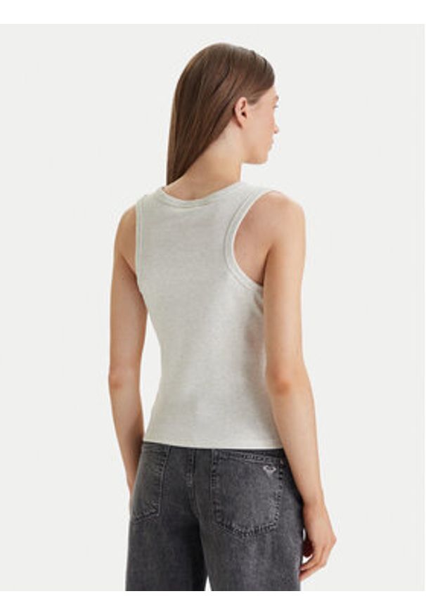 Calvin Klein Jeans Top LV047C201G Beżowy Slim Fit. Kolor: beżowy. Materiał: bawełna