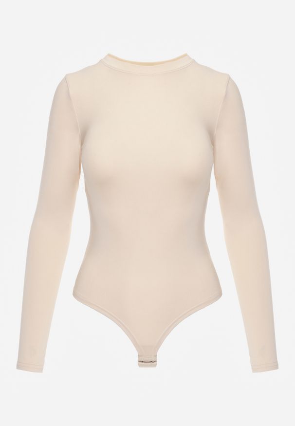 Renee - Beżowe Body Glorya. Kolor: beżowy. Długość rękawa: długi rękaw. Długość: długie. Styl: klasyczny