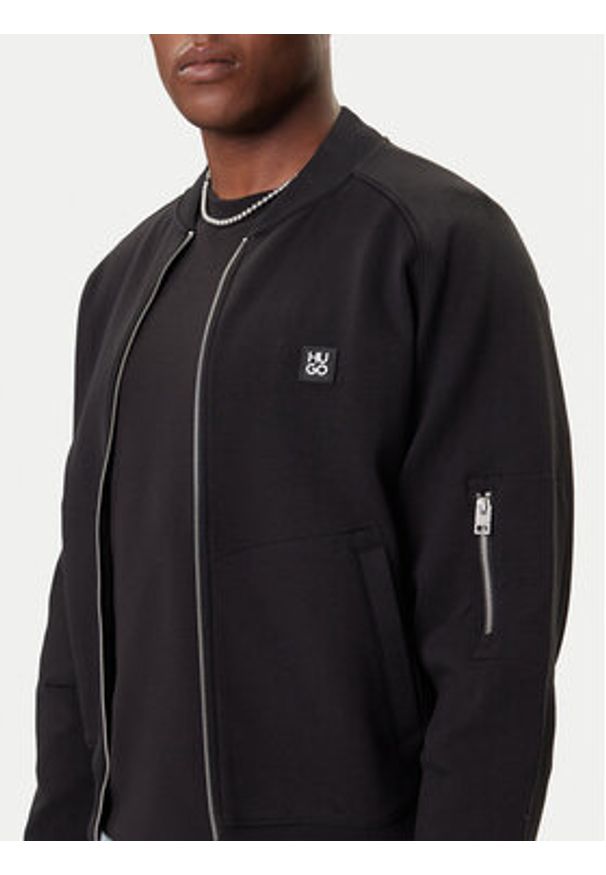 Hugo - HUGO Bluza Dargenzip 50542590 Czarny Oversize. Kolor: czarny. Materiał: bawełna