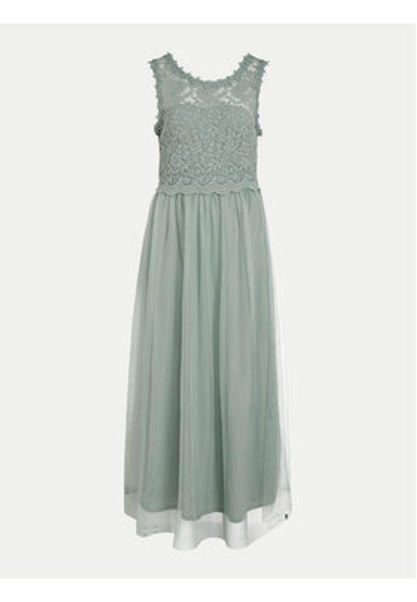 Vila Sukienka wieczorowa Lynnea 14052673 Zielony Regular Fit. Kolor: zielony. Materiał: bawełna, syntetyk. Styl: wizytowy