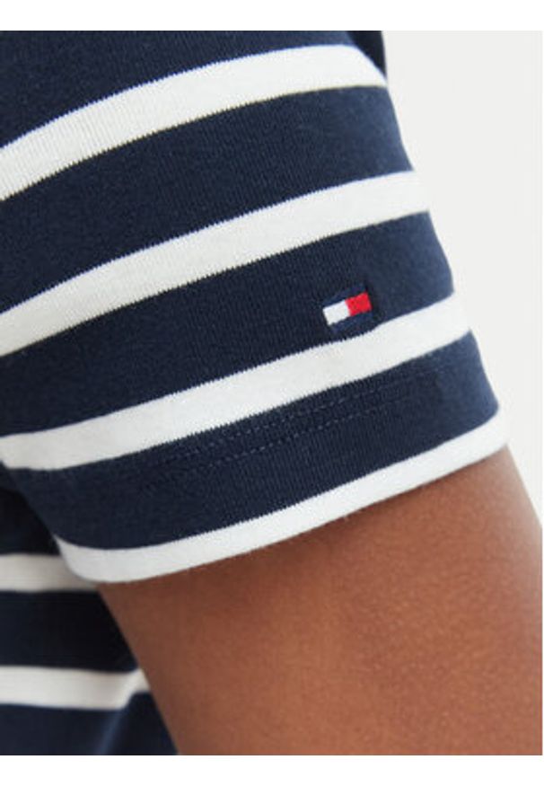 TOMMY HILFIGER - Tommy Hilfiger Bluzka WW0WW48709 Granatowy Slim Fit. Kolor: niebieski. Materiał: bawełna