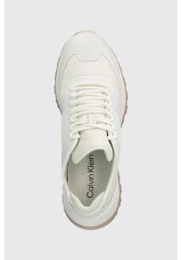 Calvin Klein sneakersy 2 PIECE SOLE RUNNER LACE UP kolor biały HW0HW01640. Nosek buta: okrągły. Zapięcie: sznurówki. Kolor: biały. Materiał: poliester, guma. Obcas: na platformie #4
