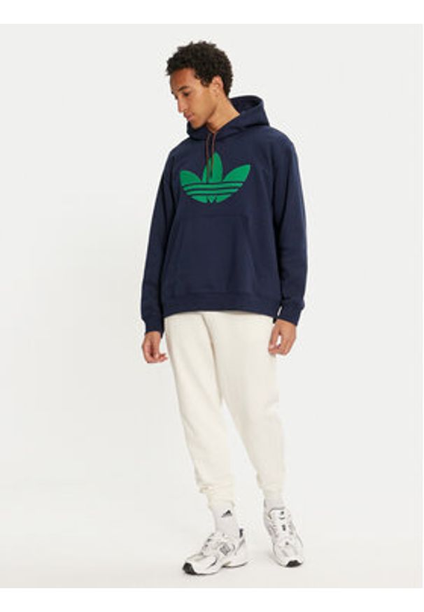 Adidas - adidas Bluza JN5968 Granatowy Loose Fit. Kolor: niebieski. Materiał: bawełna
