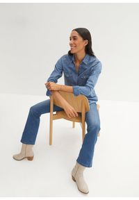 bonprix - Koszula dżinsowa. Kolor: niebieski. Długość rękawa: długi rękaw. Długość: długie. Styl: klasyczny #3