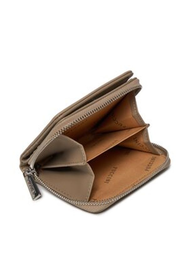 Puccini Portfel BLP836A Beżowy. Kolor: beżowy. Materiał: skóra