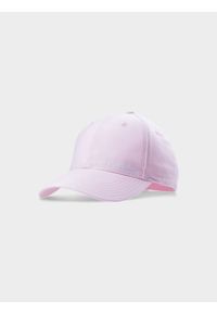 4f - 4F Czapka z daszkiem strapback damska - różowa S. Kolor: różowy. Materiał: bawełna, materiał. Wzór: napisy, haft. Sezon: lato. Styl: sportowy, klasyczny