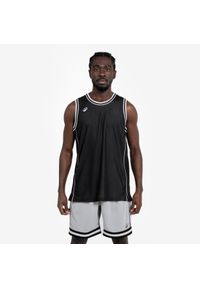 TARMAK - Dwustronna koszulka do koszykówki bez rękawów Kipsta TKR-500. Kolor: czarny, biały, wielokolorowy. Materiał: poliester, tkanina, materiał, prążkowany. Długość rękawa: bez rękawów. Sport: koszykówka #1