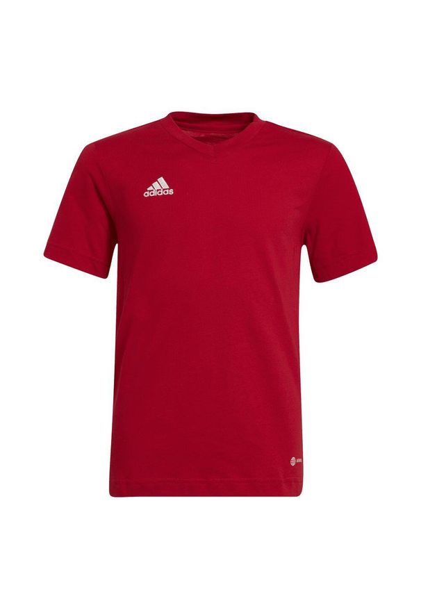 Adidas - Koszulka dla dzieci adidas Entrada 22 Tee. Kolor: czerwony. Materiał: bawełna. Sport: piłka nożna