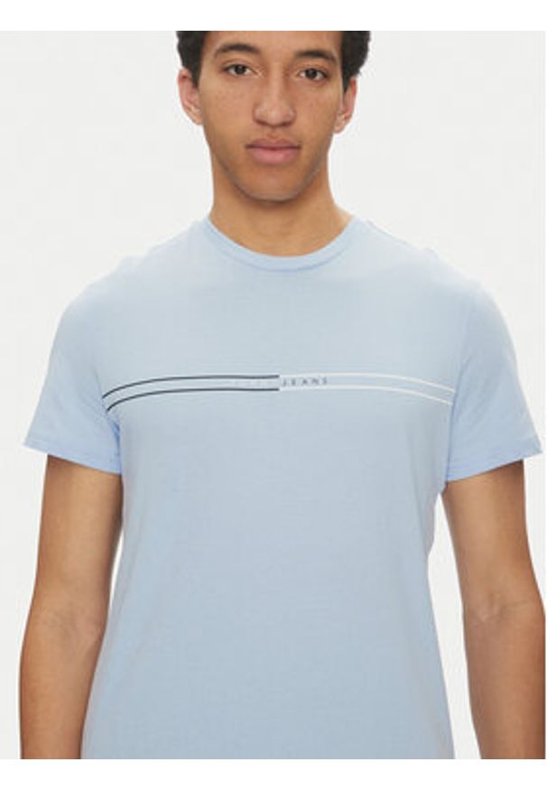 Tommy Jeans T-Shirt Entry Graphic DM0DM20779 Niebieski Slim Fit. Kolor: niebieski. Materiał: bawełna