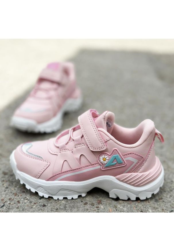 American Club - Różowe sportowe buty dziecięce AMERICAN CLUB AA25/22. Kolor: różowy. Materiał: skóra