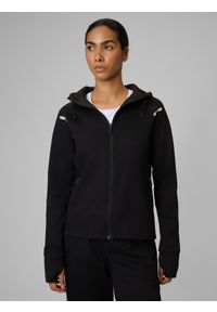 4f - 4F Bluza dresowa slim z kapturem damska - czarna XS. Okazja: na co dzień. Typ kołnierza: kaptur. Kolor: czarny. Materiał: dresówka. Styl: casual #1
