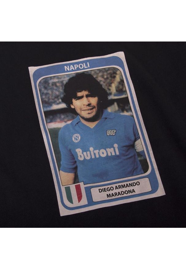 COPA FOOTBALL - Koszulka dla dorosłych - Maradona x COPA Naklejka Piłka Nożna Neapol - Czarna. Kolor: czarny. Sport: piłka nożna
