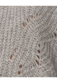 PESERICO - Szary sweter z wełną alpaki. Kolor: szary. Materiał: wełna. Długość rękawa: długi rękaw. Długość: długie. Wzór: ażurowy #3