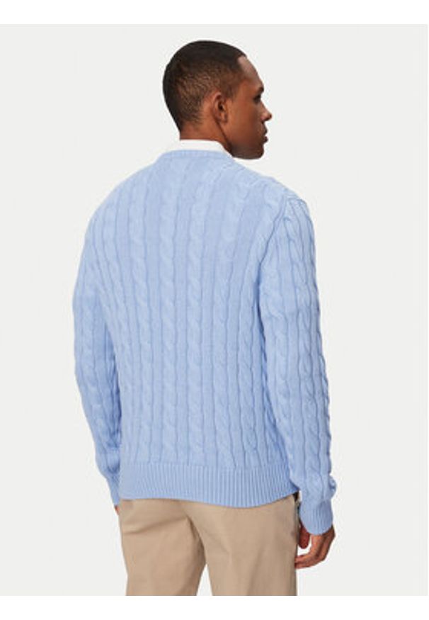 Polo Ralph Lauren Sweter 710775885535 Błękitny Regular Fit. Typ kołnierza: polo. Kolor: niebieski. Materiał: bawełna