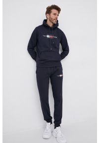 TOMMY HILFIGER - Tommy Hilfiger - Bluza. Okazja: na co dzień. Typ kołnierza: kaptur. Kolor: niebieski. Wzór: nadruk. Styl: casual #1