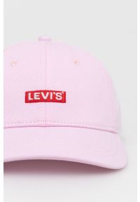 Levi's® - Levi's Czapka sztruksowa kolor różowy gładka. Kolor: różowy. Materiał: sztruks. Wzór: gładki. Styl: biznesowy #4