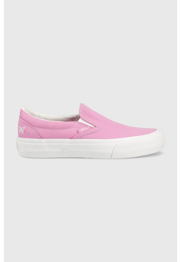 Vans tenisówki Slip-On VR3 damskie kolor fioletowy VN0007NCBLH1. Zapięcie: bez zapięcia. Kolor: fioletowy. Materiał: materiał, guma