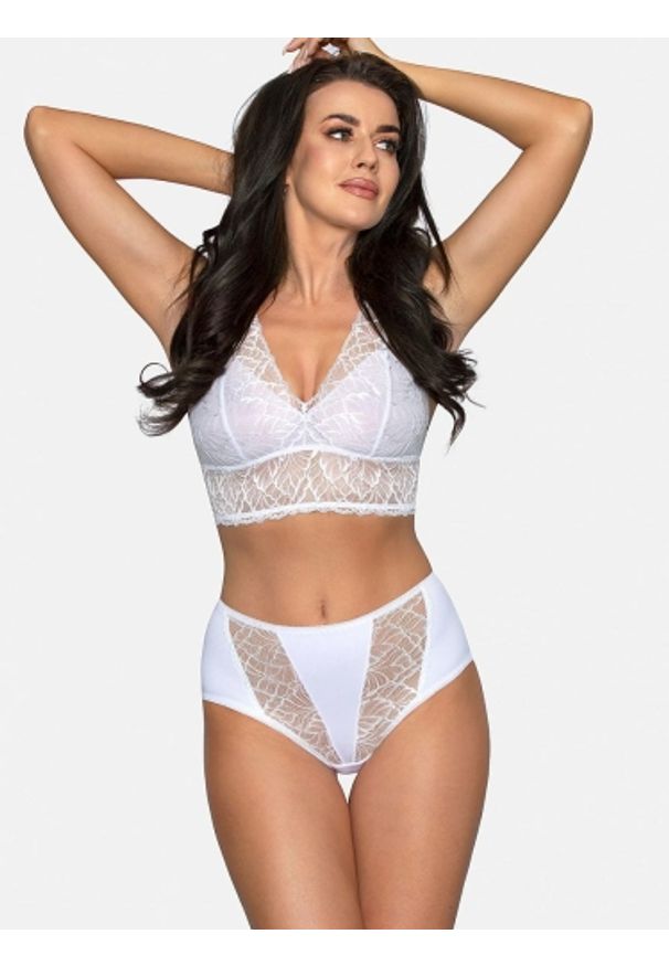 Figi Model BBL 181 White - Babell. Materiał: bawełna, koronka, elastan. Wzór: koronka