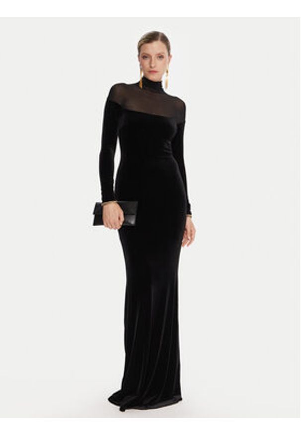 Elisabetta Franchi Sukienka wieczorowa AB-R42-57E2-V660 Czarny Slim Fit. Kolor: czarny. Materiał: syntetyk. Styl: wizytowy