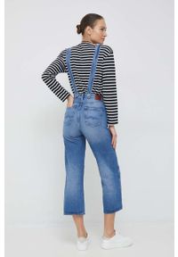 Pepe Jeans ogrodniczki Shay Weave damskie. Stan: podwyższony. Kolor: niebieski #7