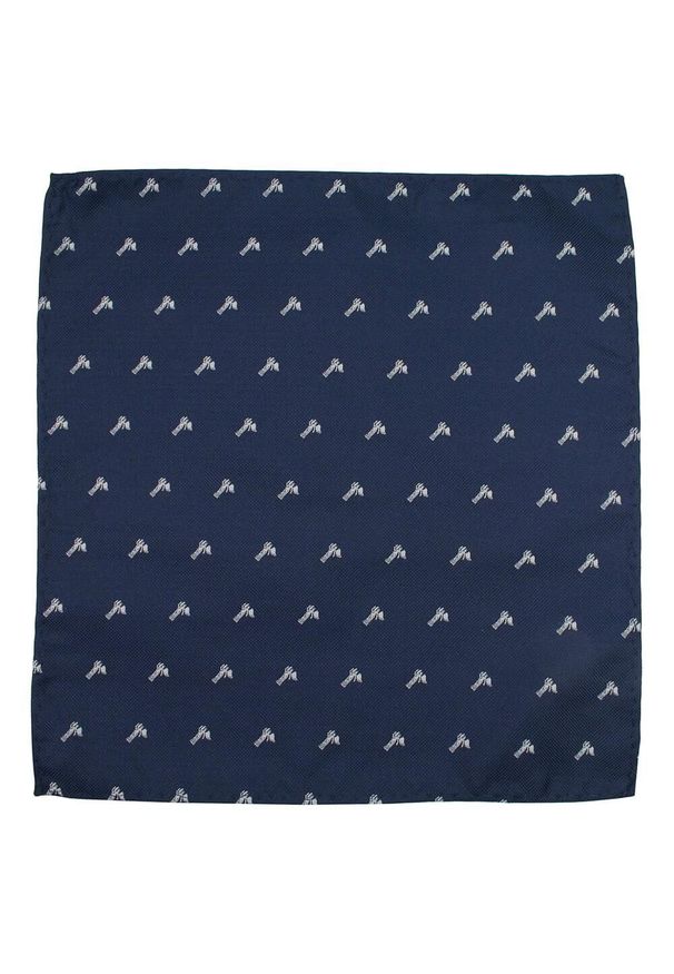 Elegancka Poszetka Męska Alties - znak zodiaku: PANNA. Kolor: niebieski. Materiał: mikrofibra