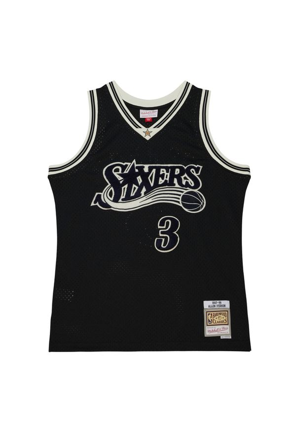 Mitchell & Ness - Koszulka Philadelphia 76ers Off Court Chenille Swingman Allen Iverson 2000/01. Kolor: czarny. Materiał: tkanina. Sport: koszykówka