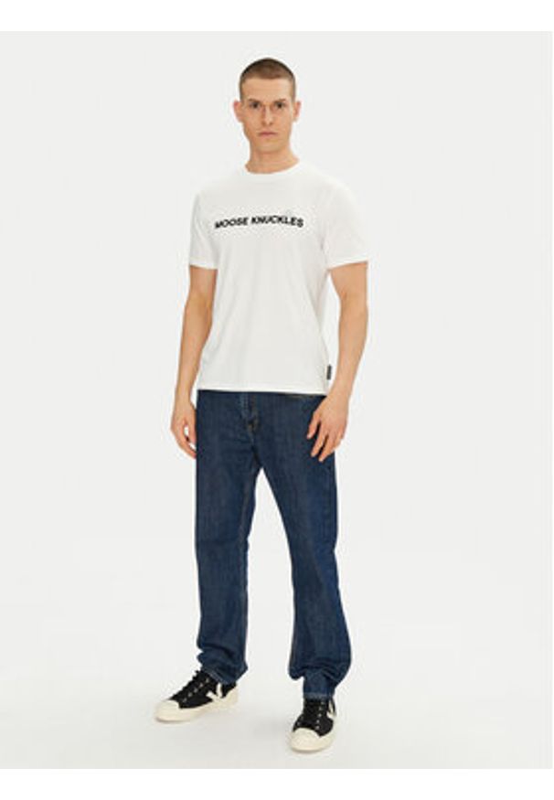 Moose Knuckles T-Shirt Conway M15MT760 Écru Regular Fit. Materiał: bawełna