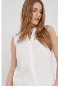 Answear Lab koszula bawełniana damska kolor biały. Typ kołnierza: kołnierzyk stójkowy. Kolor: biały. Materiał: bawełna. Styl: wakacyjny #3