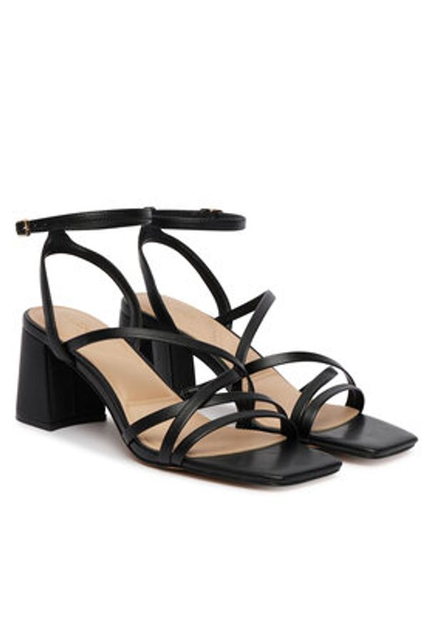 Aldo Sandały Esther 14039516 Czarny. Kolor: czarny. Materiał: skóra