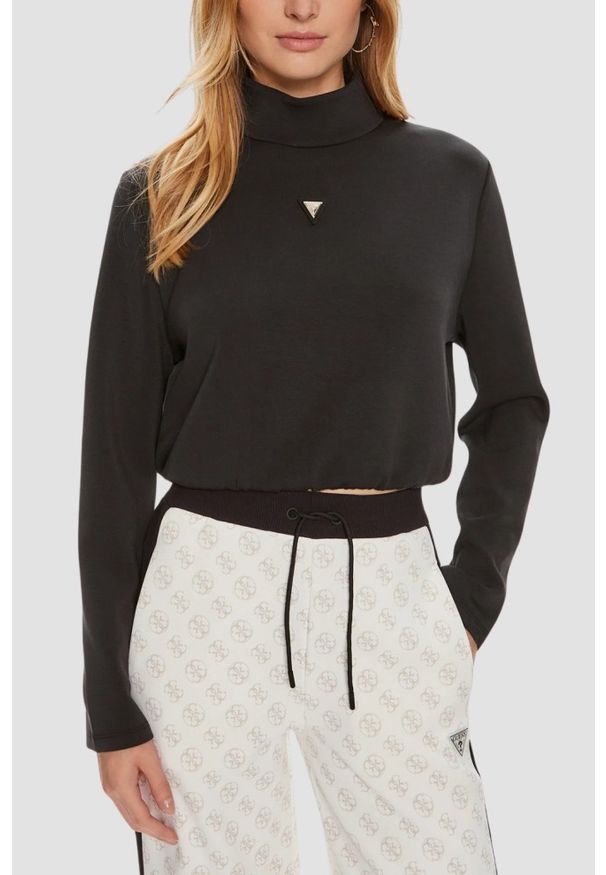 Guess - GUESS Czarna damska bluza Olympe, Rozmiar L. Kolor: czarny