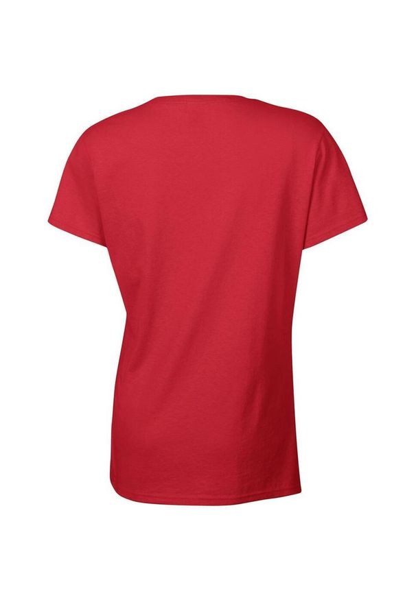 GILDAN - Damska Koszulka T-shirt Krótki Rękaw Top. Kolor: czerwony. Długość rękawa: krótki rękaw. Długość: krótkie
