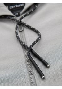 Ombre Clothing - Męska bluza dresowa z kapturem o delikatnej strukturze – szara V4 - Rozmiar: XL. Okazja: na co dzień. Typ kołnierza: kaptur. Kolor: szary. Materiał: dresówka. Styl: sportowy, casual #4