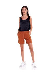 LEONE 1947 APPAREL - Damskie szorty w odcieniach ziemi. Kolor: beżowy. Materiał: tkanina. Sport: fitness
