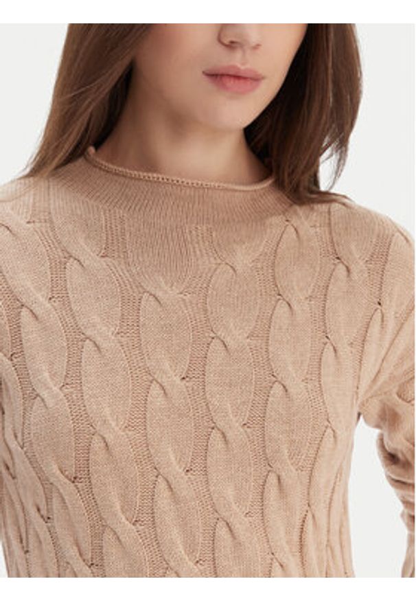 United Colors of Benetton - United Colors Of Benetton Sweter 1335D2467 Brązowy Regular Fit. Kolor: brązowy. Materiał: syntetyk