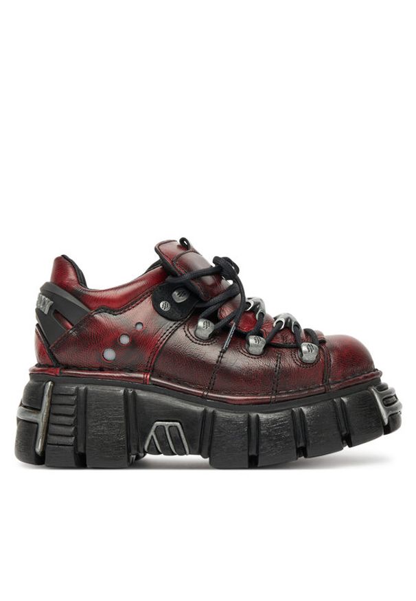 NEW ROCK Sneakersy M-120N-C67 Bordowy. Kolor: czerwony. Materiał: skóra
